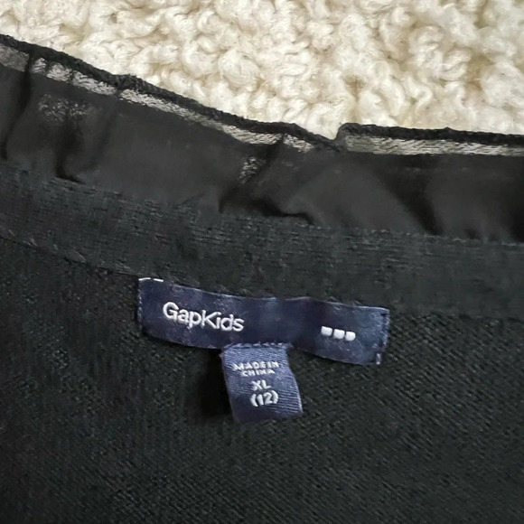 Big Kids Gap Size XL Black Ruffled Cardigan Sweater - Picture 2 of 5